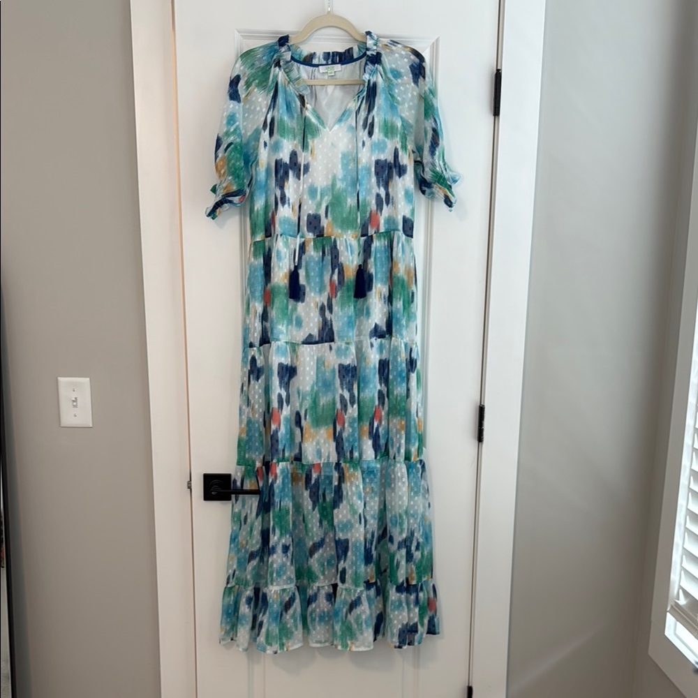 Jade Blue and Green Maxi dress